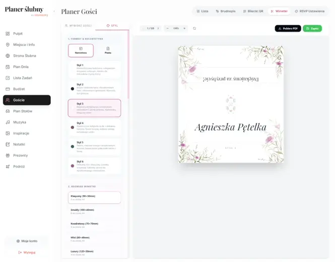 Automatyczne generowanie winietek weselnych Automatyczne generowanie winietek weselnych
