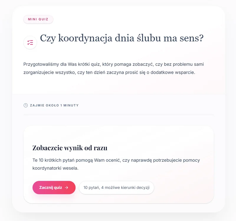 Czy koordynacja dnia ślubu ma sens?